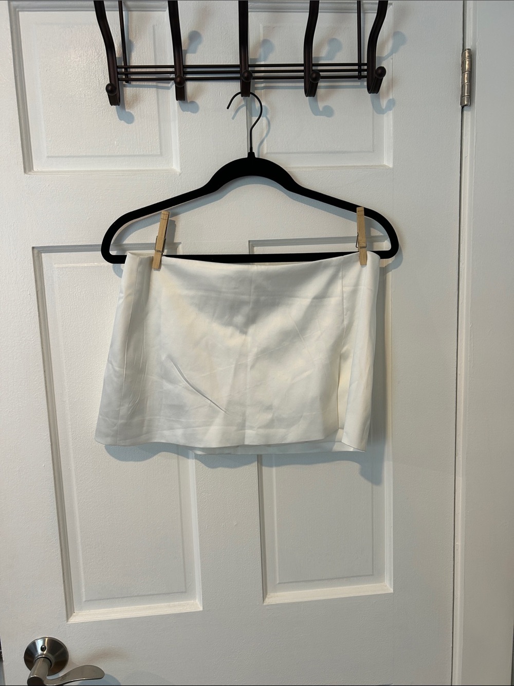 Classic White Mini Skirt with Slit